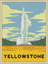 Yellowstone Old Faithful embroidery design preview