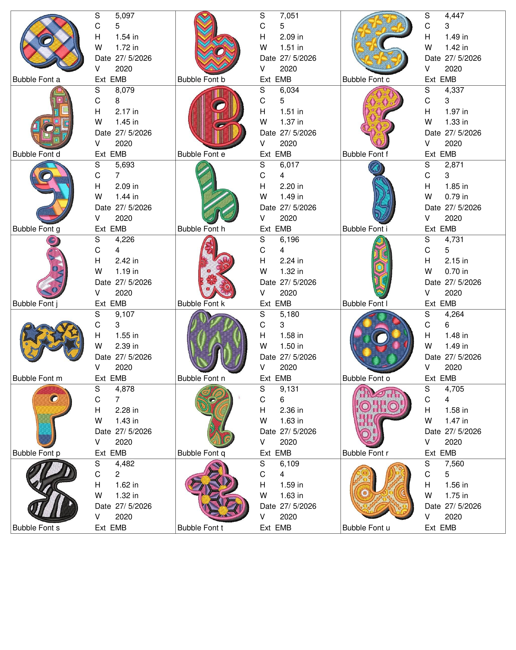 Bubble Font 1