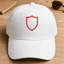 Cap Appl Patch 5 embroidery design stitched on a clean white structured cotton-twill baseball cap