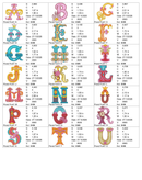 Floral Font 1 alphabet chart - page 1