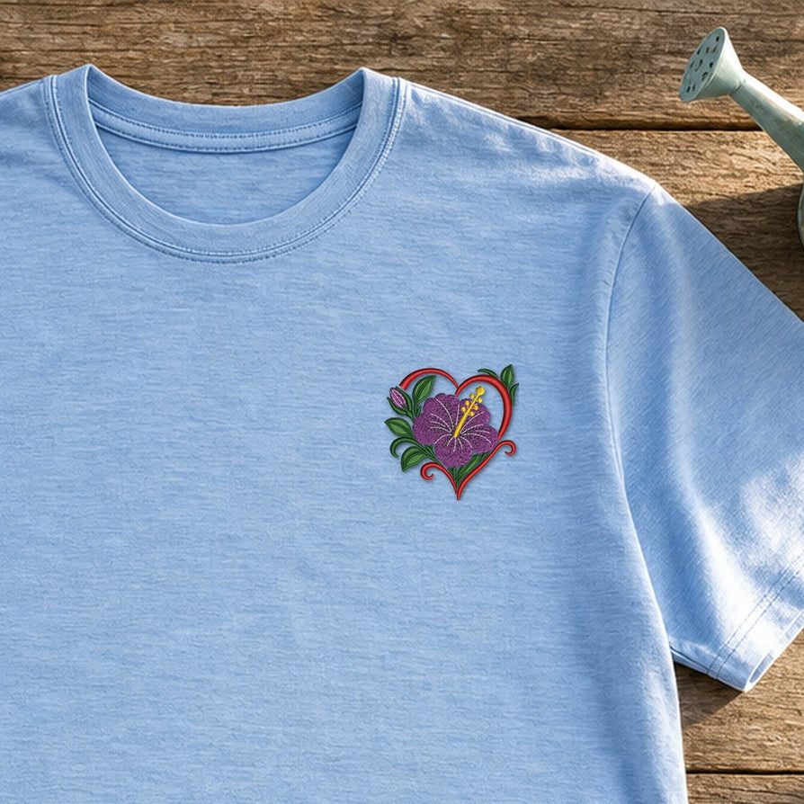 Flower Heart Purple Pansy