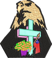 Memorial Day Eagle Cross Color