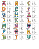 Monster Font 1 alphabet chart - page 1