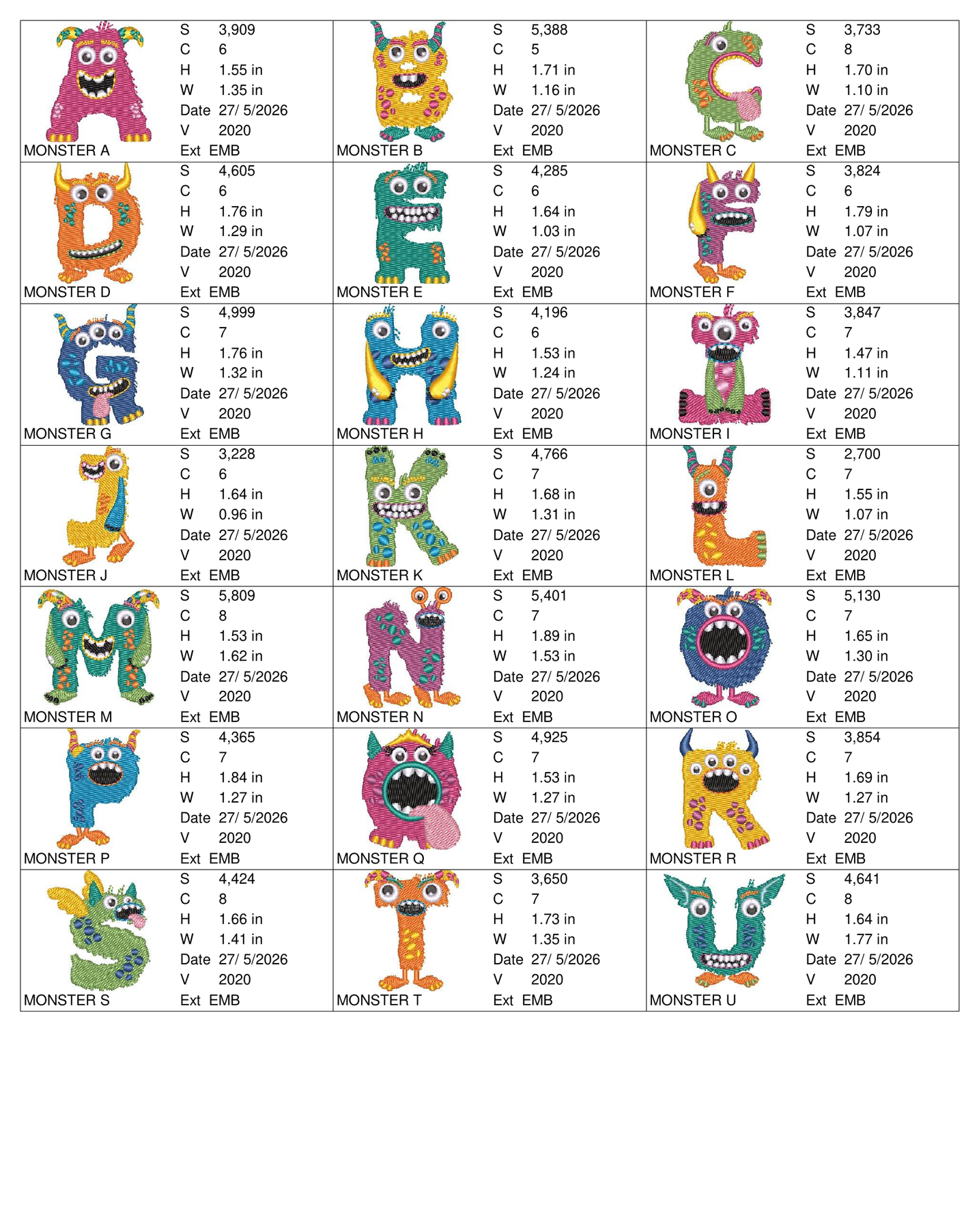 Monster Font 1