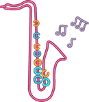 Saxophone with Music Notes
