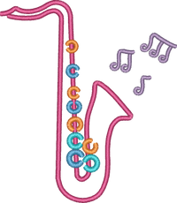 Saxophone with Music Notes