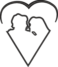 Parents Day Heart Outline