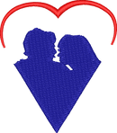 Parents Day Kissing Silhouette Heart