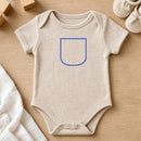 Pocket Applique Patch 2 embroidery design stitched on a sand heather short-sleeve baby onesie