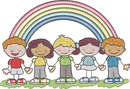 Rainbow Kids Holding Hands