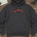 Washington State Upside Down embroidery design stitched on a charcoal pullover hoodie